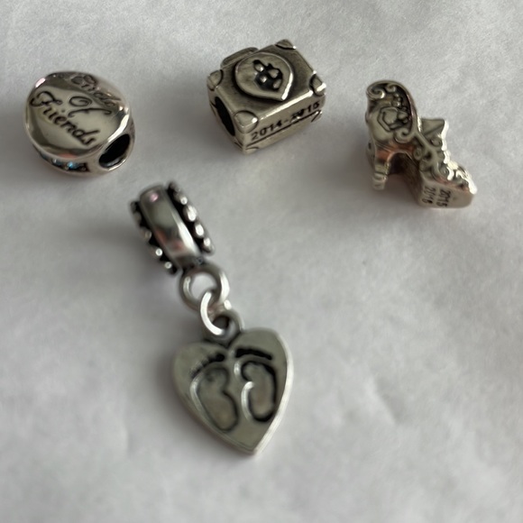 Bracelet Charms two of these have the 925 sterling silver markings, see photos. - Picture 2 of 7